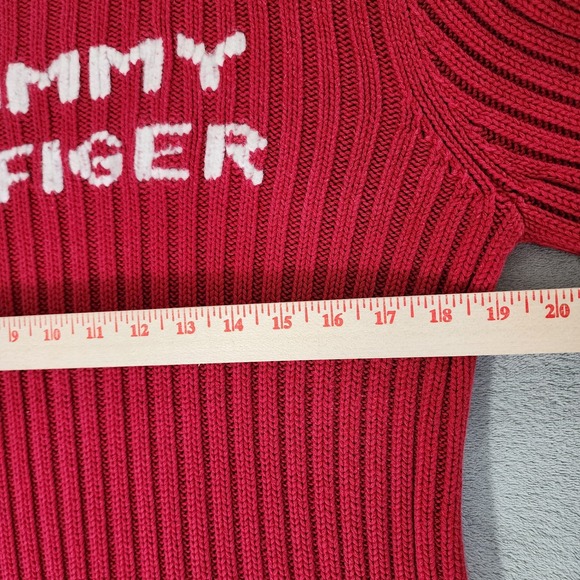 Tommy Hilfiger Turtleneck Sweater Women's Size Large Red Vintage Y2K - Picture 7 of 9